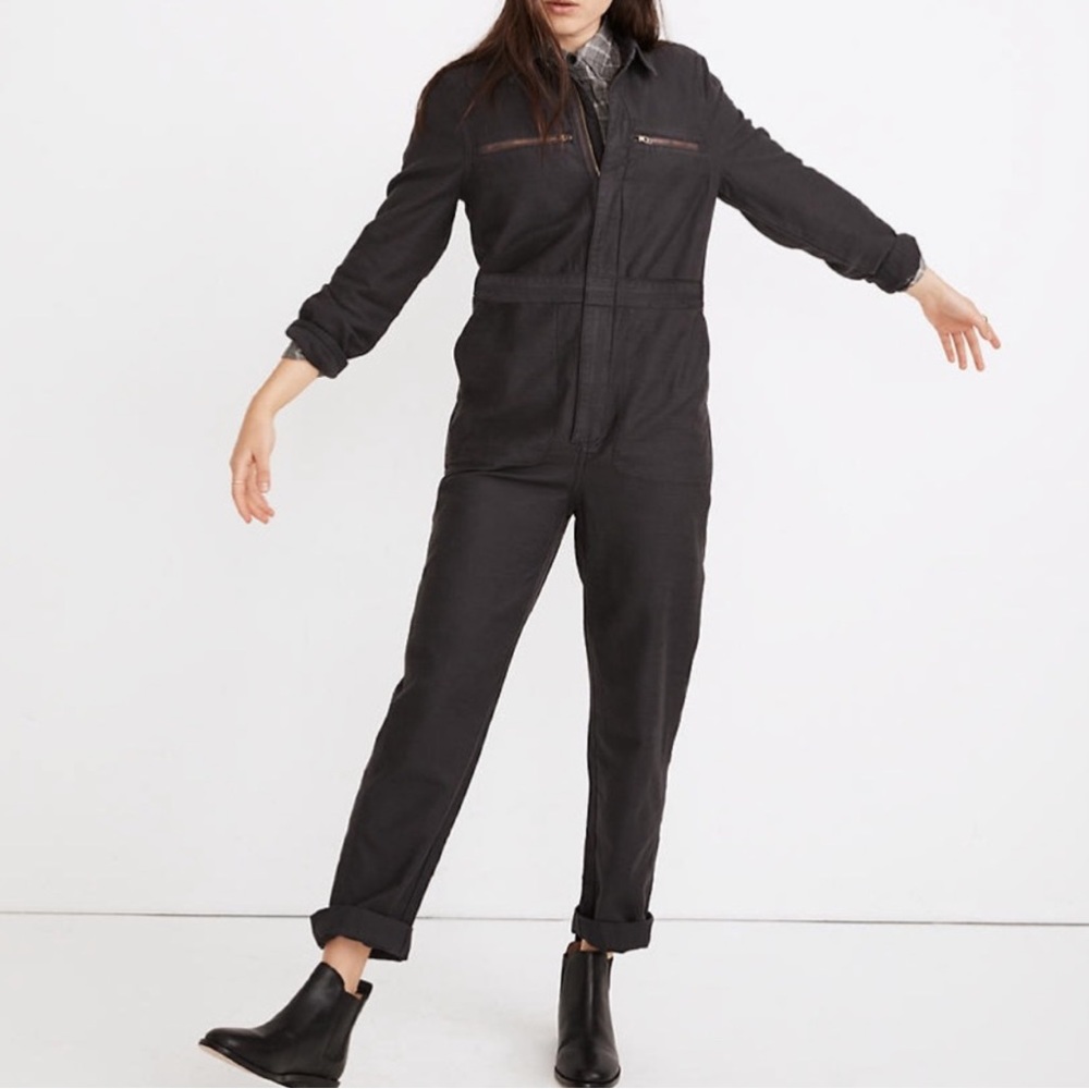Zip-Pocket Coverall Jumpsuit